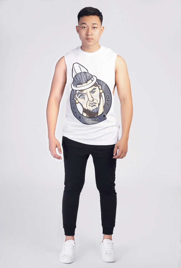 King Design Printed tank top(White)